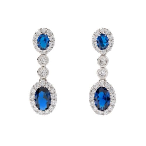 Blue crystal double oval crystals surroudned by crustals. 