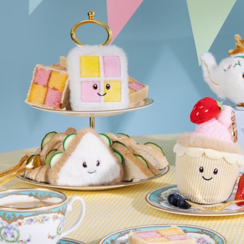 Smiley Battenberg plush keyring. 