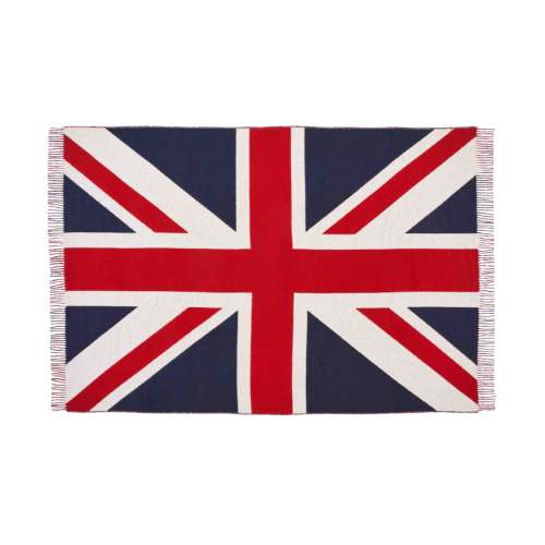 Union flag wool throw opened