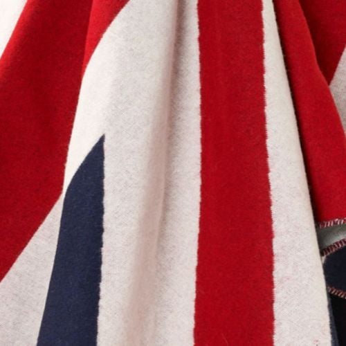 Union flag wool throw opened