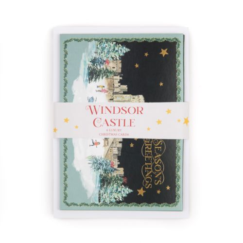 pack of cards depicting windsor castle with white band and yellow stars