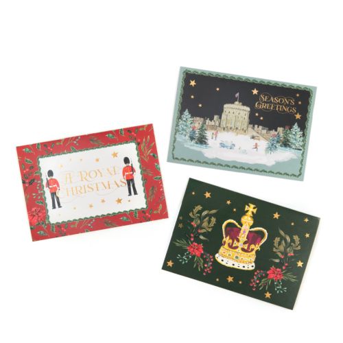 pack of cards depicting windsor castle with white band and yellow stars