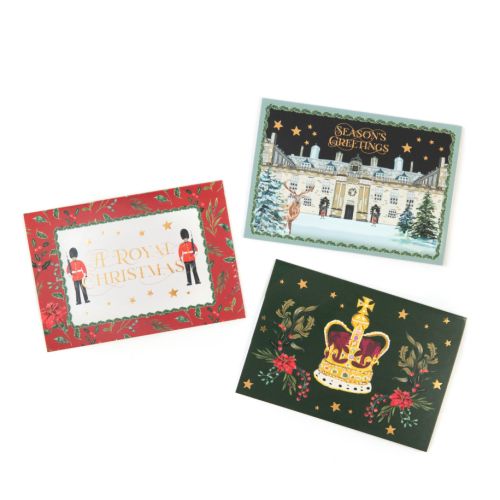 pack of cards depicting the palace of holyroodhouse with white band and yellow stars