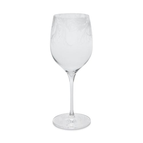 Etched crystal white wine glass.