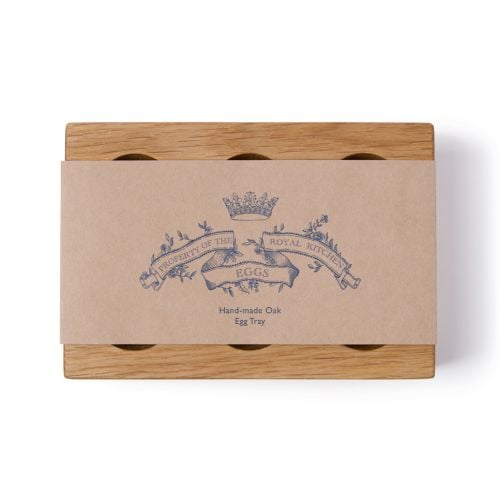 Oak egg tray with embossed property of the Royal kitchen