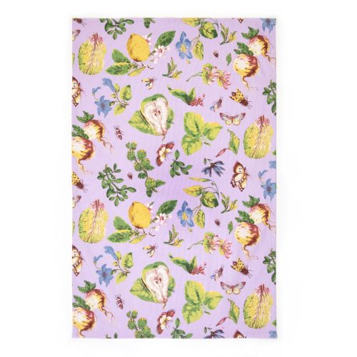 Chelsea porcelain inspired purple tea towel