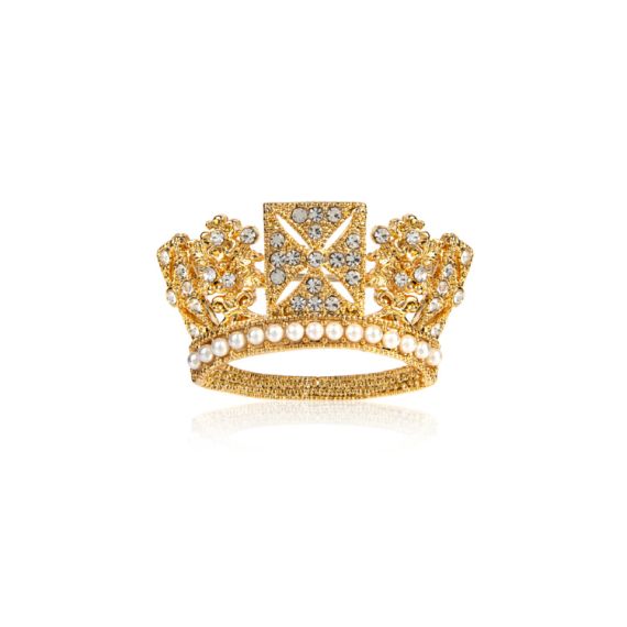 18k Gold Plated Crystal Royal Crown Pin Elegant Accessory Navachi...