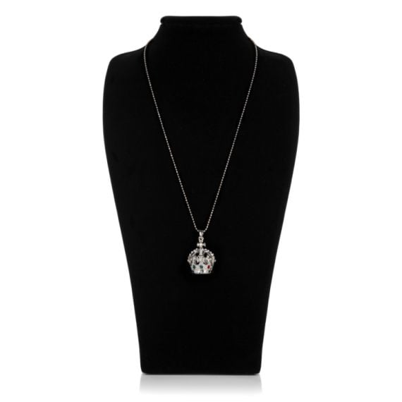 Silver Crown Necklace