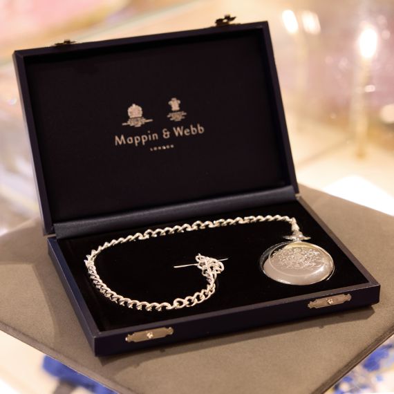 Livery Chrome Pocket Watch in Mappin & Webb presentation box. Livery Chrome Pocket Watch in Mappin & Webb presentation box.
