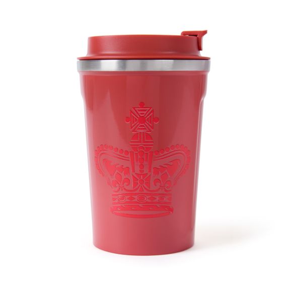 Buckingham Palace red metal reusable cup.