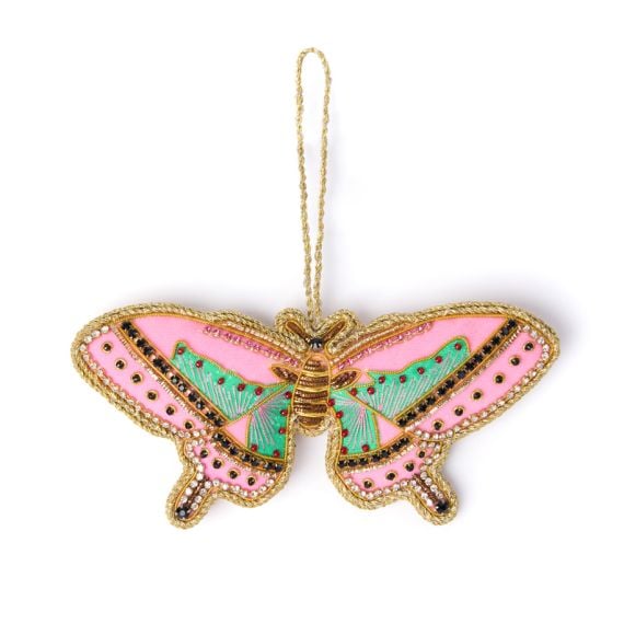 Beeded butterfly decoraiton with gold string. Beeded butterfly decoraiton with gold string.