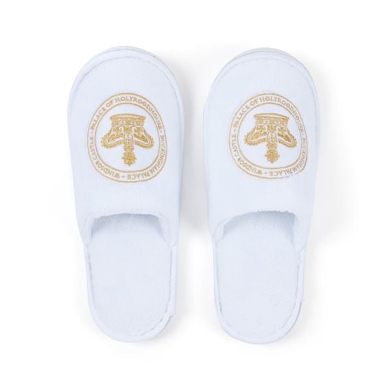White towelling palace collection slippers.