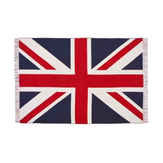 Union flag wool throw opened Union flag wool throw opened