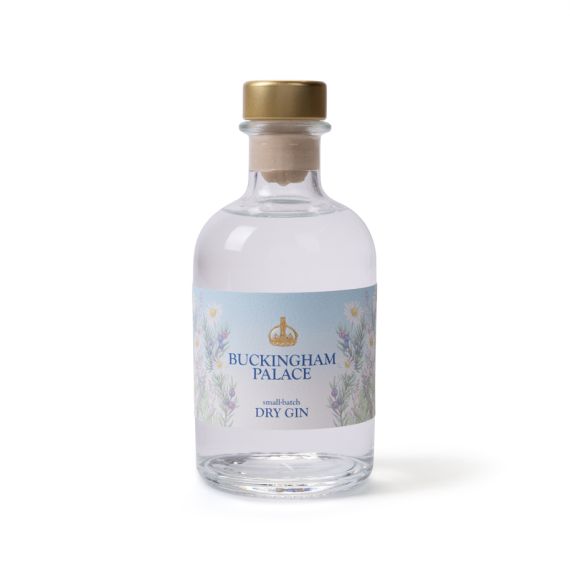 Buckingham Palace small batch dry gin with botanicals found in the palace gardens.