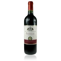 glass bottle of red wine with 'Buckingham Palace' label