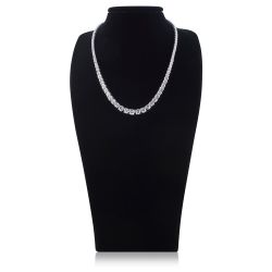 Royal Collection Crystal necklace featuring sprakling crystals embedded on palladium base metal. 