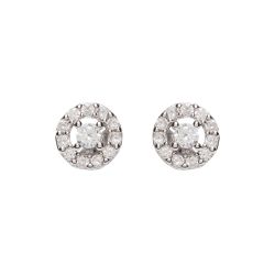 one diamante stud at the centre of the earring with a surrounding circle of diamante