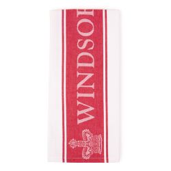 Windsor Castle Red Waffle Tea Towel