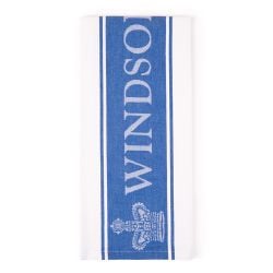 Windsor Castle Blue Waffle Tea Towel