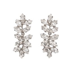 Buckingham Palace Crystal Leaf Earrings