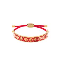 Halcyon Days for Buckingham Palace Red Floral Friendship Bracelet