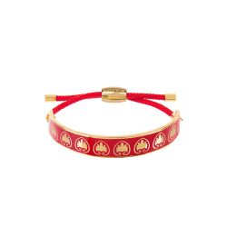 Halcyon Days for Buckingham Palace Red Motif Friendship Bracelet 