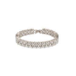 Bracelet formed of leaf shaped crystals and a clasp