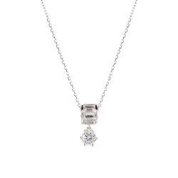 Crystal drop necklace on a silver chain