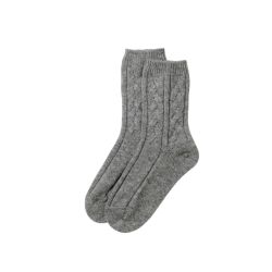 One pair of grey cable knit socks