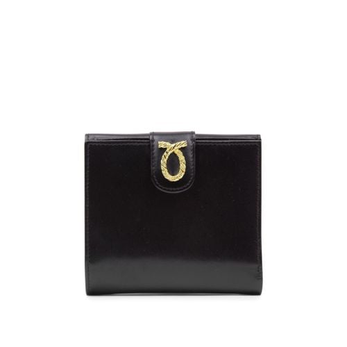 Black Launer Tuilp purse with gold Launer clasp. 