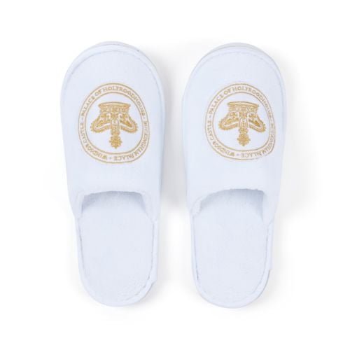 White towelling palace collection slippers.