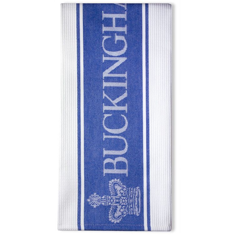 Buy Buckingham Palace Blue Waffle Tea Towel | Official Royal Gifts